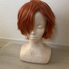 ウィッグ　コスプレ　髪　オレンジ　ショート