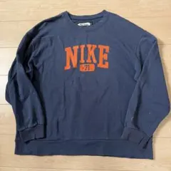 90sビンテージ NIKEナイキ ビッグロゴスウェットトレーナー ネイビーXL