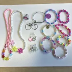 キッズアクセサリー　ブレスレット　ネックレス　　イヤリング　まとめ売り