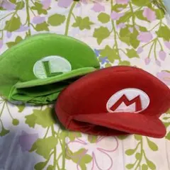 usj ユニバ　マリオ、ルイージ　帽子セット