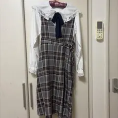 LOVE RABBYワンピース チェック グレー