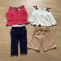女の子セット90 裏毛トレーナーと厚手ズボン