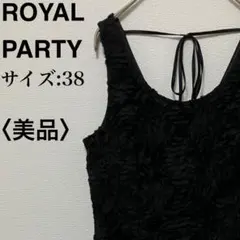 ROYAL PARTY タンクトップ レースワンピース 花柄 透け感 ブラック