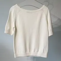 FOXEYニューヨ—ク　CROP PURROVER半袖ニット