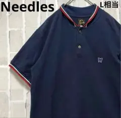 Needles ニードルズ パピヨン 蝶 ポロシャツ 半袖 鹿の子 刺繍ロゴ Sのサムネイル