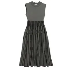 値下【FRAY I.D】ノースリーブ カーキニットワンピース 9枚目以降着画参考