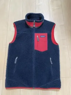 Patagonia フリースベスト ネイビー/レッド