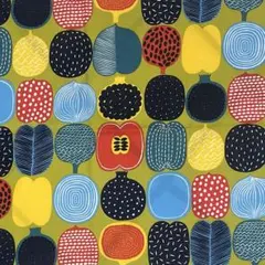 マリメッコ　生地　ハギレ　コンポッティ　黄緑