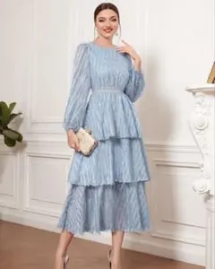 SHEIN ティアードワンピース ライトブルーのサムネイル