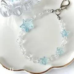 【No.157】星のビーズチャーム/ビーズキーホルダー／スマホチャーム