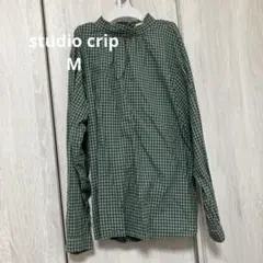 studio crip ギンガムチェック 長袖ブラウス フリルネックM