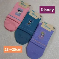 福助　Disneyキャラクター刺繍プリント入り靴下 23～25cm 3足組　新品のサムネイル