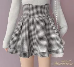 ミシェルマカロン 美脚スカート 千鳥柄 Sサイズ