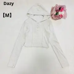 Dazy＊【M】パーカー 長袖 トップス アイボリー フード付き レディース