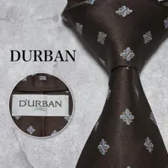 【美品】DURBAN ダーバン ブラウン 総柄 小紋柄 ネクタイのサムネイル