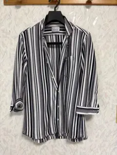 NICOLE CLUB FOR MEN ストライプ七分袖カットソー