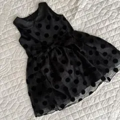 Rora 黒ドット柄ノースリーブワンピース 100のサムネイル