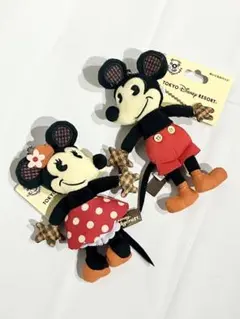 Disney Handycraft ミッキー ミニー ペア ぬいば キーホルダー