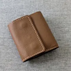 【新品】三つ折り財布/コンパクト財布/牛革/レザークラフト