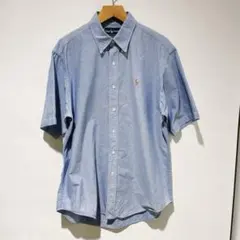 ラルフローレン 半袖 オックスフォード ボタンダウンシャツ ブルー XL 43