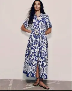 ZARA ワンピース　総柄　リゾート