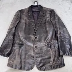 牛革　レザー　ジャケット　茶色　色褪せ　ビンテージ