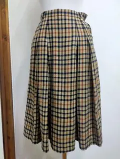 ★DAKS★ダックス★チェック柄 プリーツスカート ひざ丈JK
