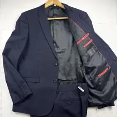 極美品　タカキュー　スーツ　セットアップ　ストライプ　3L相当　ネイビー