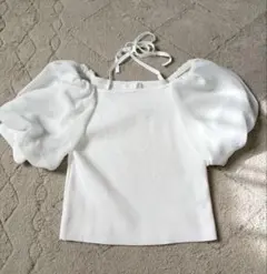 and couture ホワイト パフスリーブ トップス