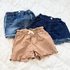 【90cm】バースデイ 女の子用 ハーフパンツ3点セット