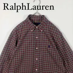 Ralph Lauren チェック柄 ボタンダウン長袖シャツ S