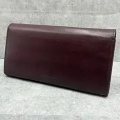 美品 バーバリー ノバチェック がま口 二つ折り財布 長財布 パープル 牛革のサムネイル