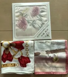 CELINE& TRUSSARDI &シルク　レディースハンカチ　3枚セット