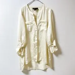 ダナバックマン チュニック スキッパー ロールアップ袖 L アイボリーのサムネイル