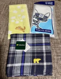 ゴールデンベア　タオルハンカチ　送料込み　匿名配送　ハンカチまとめ売りのサムネイル