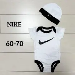 NIKE　ナイキ　ベビーロンパース＆ビーニー2点セット　スウッシュ　60-70のサムネイル