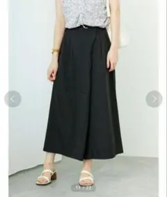 テチチテラス【F】ベルト付きスカーチョ　黒　通勤通学　お出かけ　着回し　上品