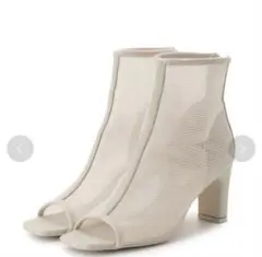 SNIDEL スナイデル オープントゥメッシュブーツ ホワイト Sサイズ