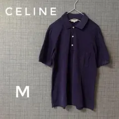 CELINE セリーヌ ポロシャツ トリオンフ ロゴ パープル ネイビー Mのサムネイル