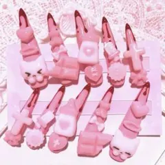 現品 ネイルチップ 平成女児 地雷系 量産型 ロリ スーパーロング ゴテゴテ 血