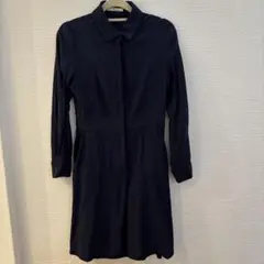 FRAY I.D ネイビー 長袖ひざ丈ワンピース