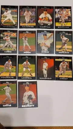 Topps2007⭐印刷サイン入りレッドソックス選手１４枚セット⭐H56