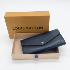 【箱付】ルイヴィトン　長財布　ポルトフォイユ　サラ　エピ　レザー　青系　ロゴ金具