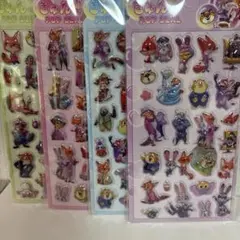 【４枚セット】ズートピア立体シールぷくぷくシール