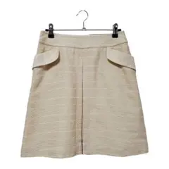 NATURAL BEAUTY BASIC ツイード調スカート アイボリー M