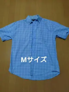 【美品】TOMMY HILFIGER トミー 半袖 チェックシャツ ブルー M