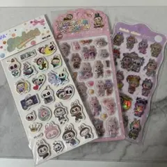 ラブブ ぷっくりシール 立体シール 夜光シール 3枚セット