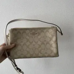 COACH ショルダーバッグ シグネチャー PVC×レザー ゴールド