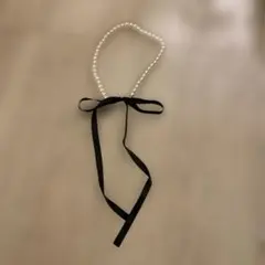 【お値段交渉可】パール＆リボン　ネックレス