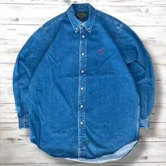 RALPH LAUREN 長袖シャツ 刺繍ロゴ デニム M 1362